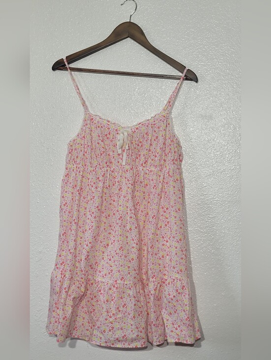 Victoria's Secret Other - Victoria's Secret Floral Cotton Babydoll Chemise Nightgown Pink Large L Sleep